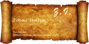 Zobay Ibolya névjegykártya